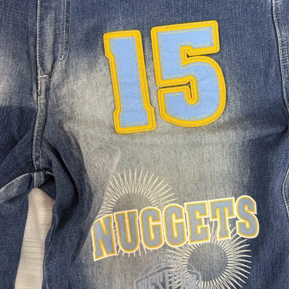 Vintage UNK Denim NBA Men's Shorts Denver Nuggets Carmelo Anthony #15 Baggy Y2K